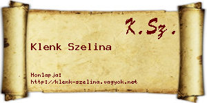 Klenk Szelina névjegykártya